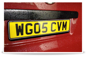 car reflective number plate